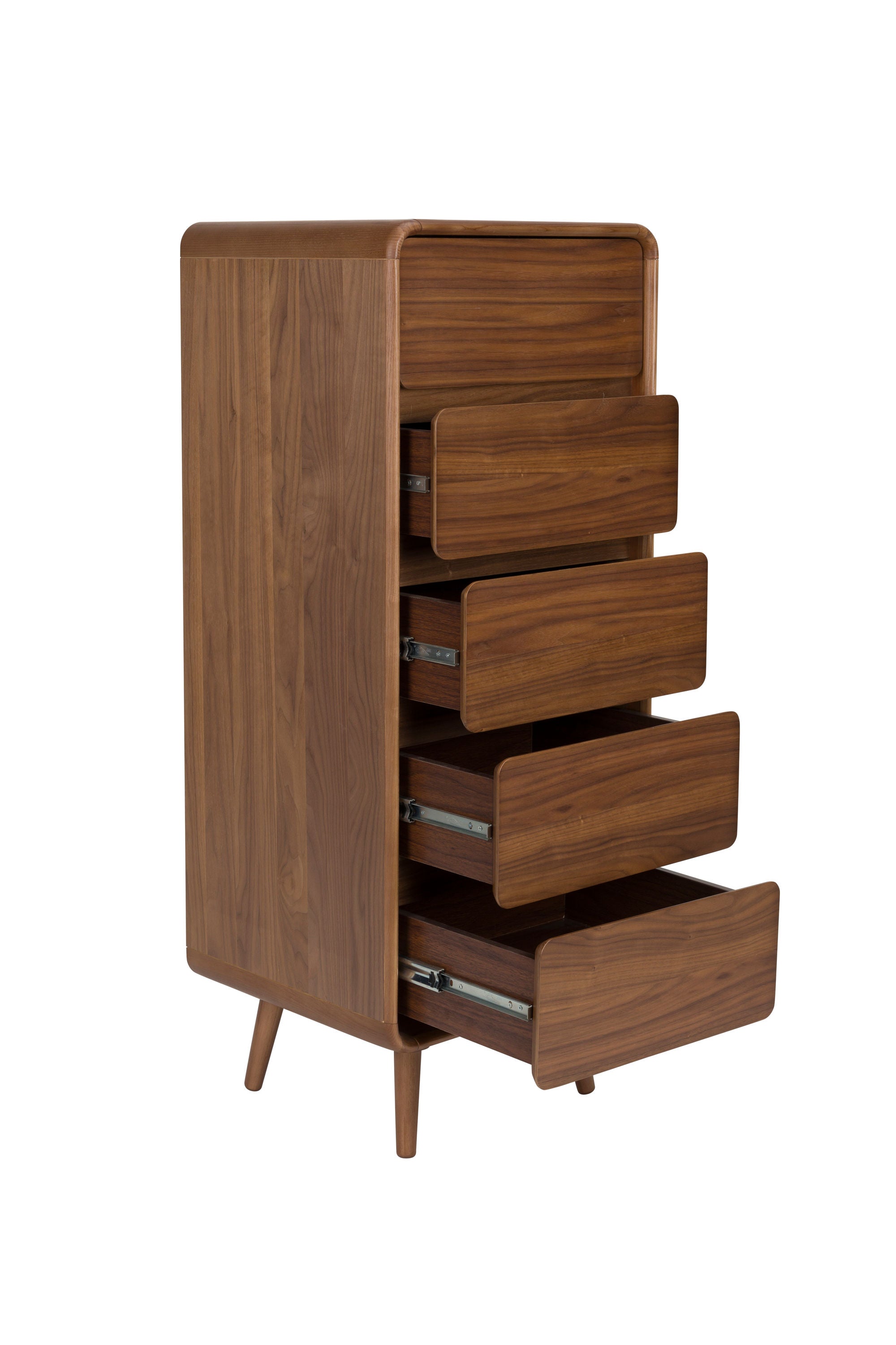 Zuiver Rise Walnut Brown Wood Chest of Drawers